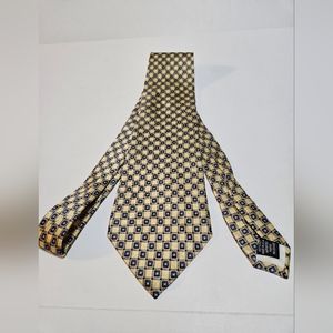 Men's Stafford 100% Silk Neck Tie Tan & Navy Size 4 x 60